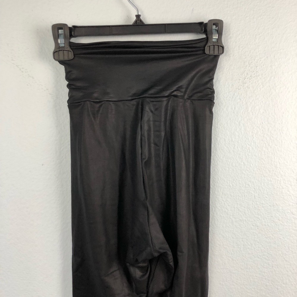 American Apparel Black Faux Leather Leggings High - Picture 5 of 8